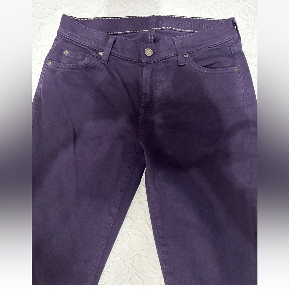 7 For All Mankind Women’s 27x32 The Skinny Purple Pants